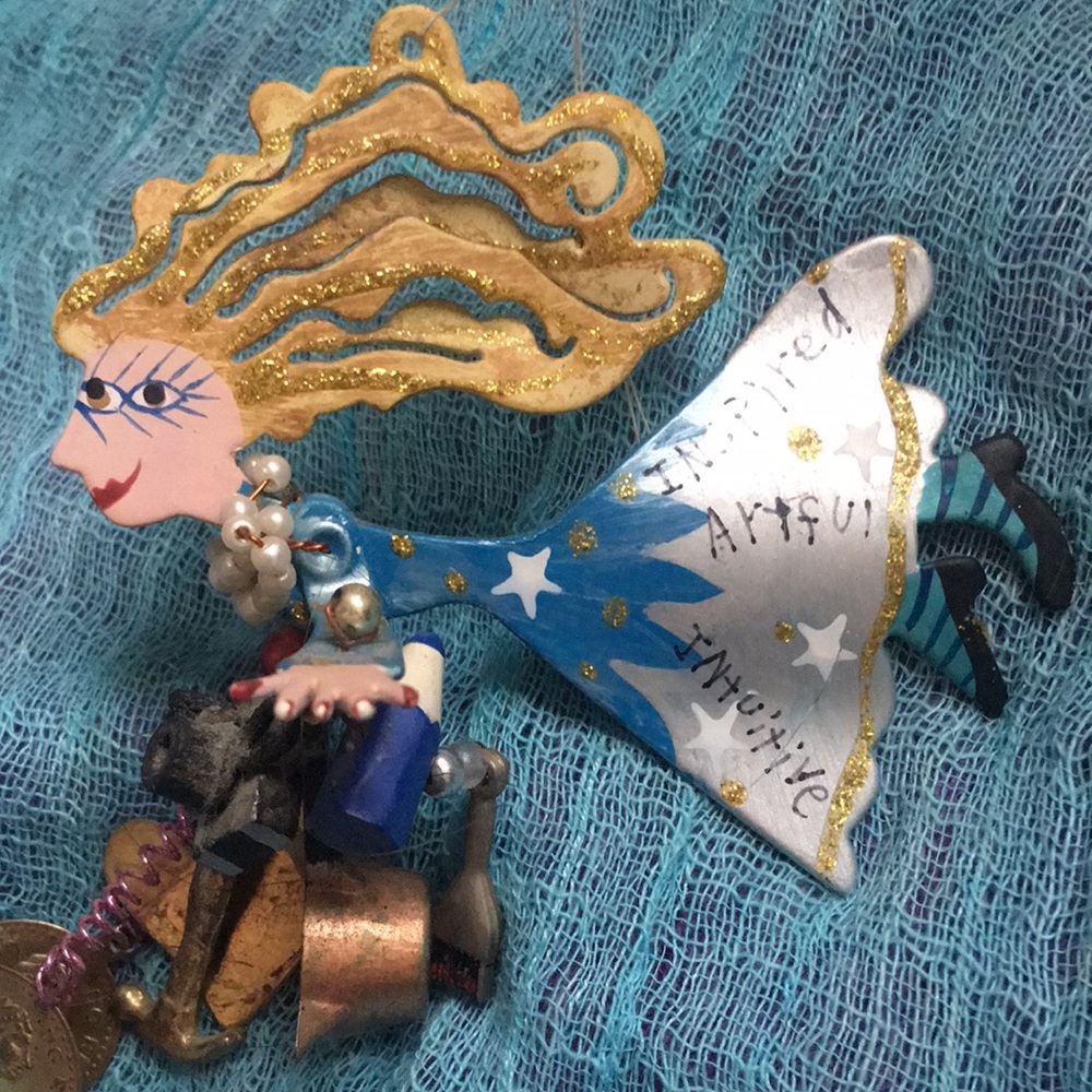 Karen Rossi Fanciful Flights Metal Woman Art Ornament Mobile For Silvestri USA